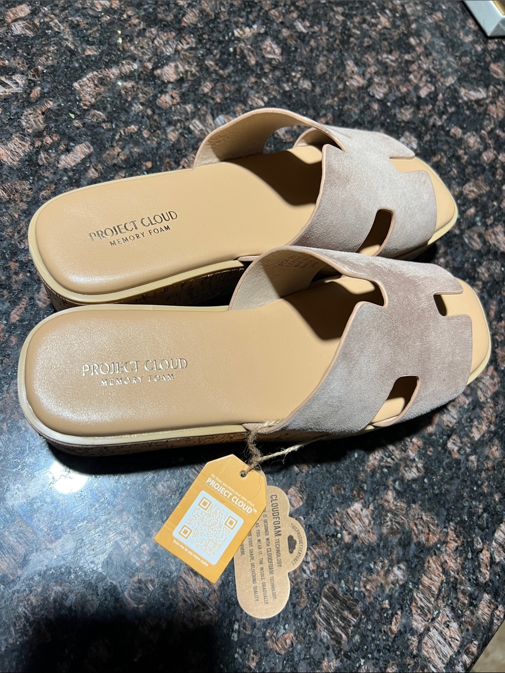 Project Cloud Taupe Slip-On Memory Foam Mules